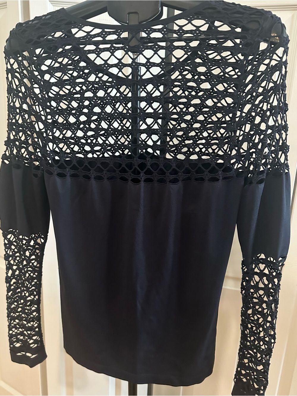 Venus Fishnet Detail Long Sleeve Top